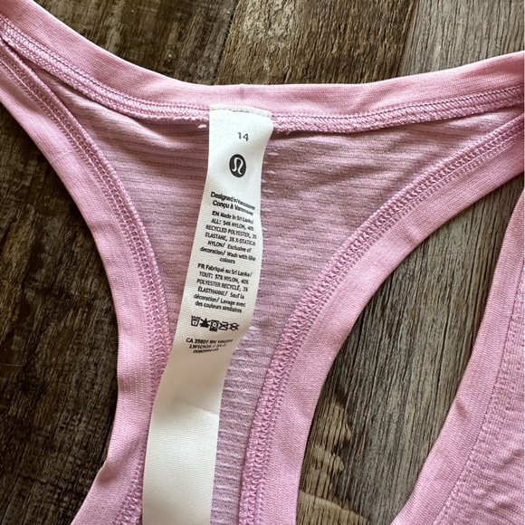 Lululemon NWT Swiftly Tech Racerback Tank Top 2.0 *Race Length Vita Pink Size 14 - Picture 4 of 5